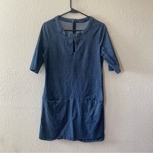 Harlowe & Graham denim mini dress Medium soft stretch denim timeless piece chic